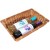 Complete Gift Basket Kit - (36x24x8cm) BROWN BAMBOO TRAY / BLUE ACCESSORIES