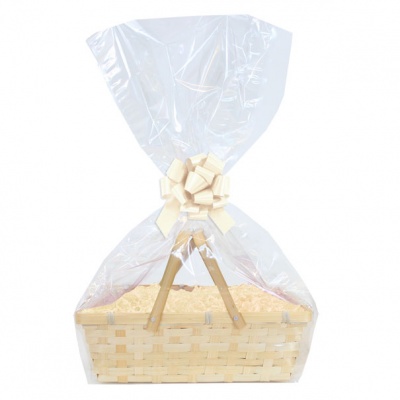 Complete Gift Basket Kit - (20x15x6cm) BAMBOO SHOPPER / CREAM ACCESSORIES