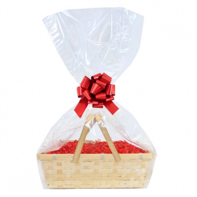 Complete Gift Basket Kit - (20x15x6cm) BAMBOO SHOPPER / RED ACCESSORIES