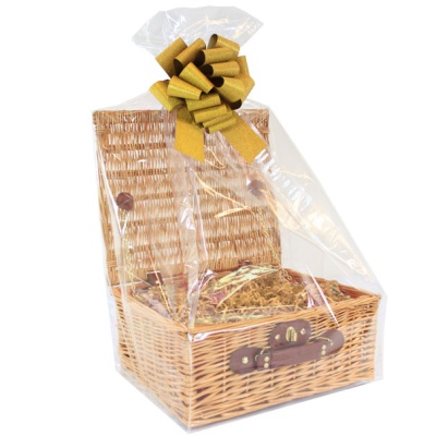 Hamper Gift Basket Kit - 14'' NATURAL HAMPER / GOLD ACCESSORIES